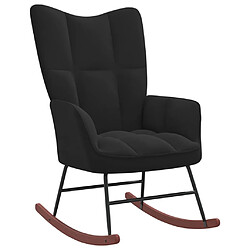 Maison Chic Chaise à bascule | Fauteuil Relax, design moderne Noir Velours -GKD40295