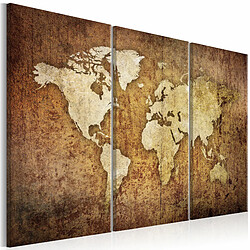 Artgeist Tableau - World Map: Brown Texture [120x80]