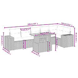 Avis vidaXL Salon de jardin 7 pcs avec coussins noir résine tressée