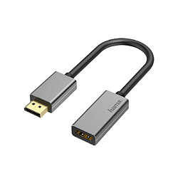 HAMA Adaptateur vidéo, fiche DisplayPort - port HDMI, Ultra-HD 4K@60Hz, alu