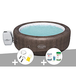 Kit spa gonflable Bestway Lay-Z-Spa St Moritz rond Airjet 5/7 places + Kit traitement brome + Kit de nettoyage