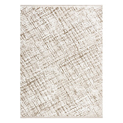 Avis RUGSX Tapis moderne DUKE 51550 beige crème - Treillis, structuré, très doux, franges 240x330 cm