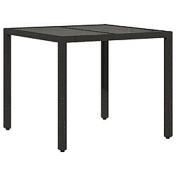 Avis vidaXL Ensemble à manger de jardin et coussins 3 pcs noir rotin verre