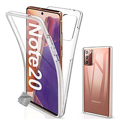 Htdmobiles Coque silicone gel fine 360 integrale (avant et arriere) pour Samsung Galaxy Note 20 + film ecran - TRANSPARENT