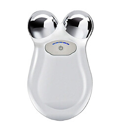 Chrono Instrument de beauté à micro-courant, masseur facial à rouleaux 3D de type Y, instrument de beauté domestique rechargeable par USB, levage et resserrement multifonctionnels des rides du visage, réduction de l'œdème(Blanc)