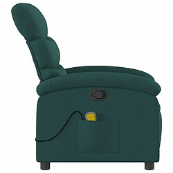 Maison Chic Fauteuil de massage inclinable,Fauteuil luxe de relaxation Vert foncé Tissu -MN21901 pas cher