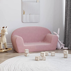 vidaXL Canapé pour enfants 2 places rose peluche douce