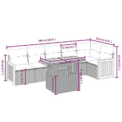 Avis Maison Chic Ensemble Tables et chaises d'extérieur 7pcs avec coussins,Salon de jardin noir résine tressée -GKD761352