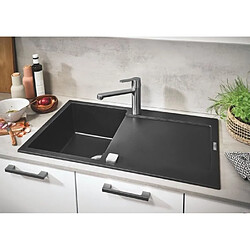 Acheter GROHE Évier en composite K500 31644AP0 - A encastrer - 1 bac - Installation égouttoir réversible - 86x50 cm - Noir granite