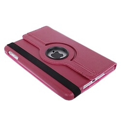 Wewoo Smart Cover Magenta pour iPad mini 1/2/3 360 degrés Rotatif Litchi Texture Housse en cuir avec support pas cher