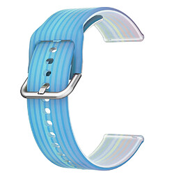 Bracelet en silicone 22mm, sangle couleur arc-en-ciel pour Samsung Galaxy Watch3 45mm/Huawei Watch GT 2/GT 3 Pro/Watch GT Runner - Arc-en-ciel bleu