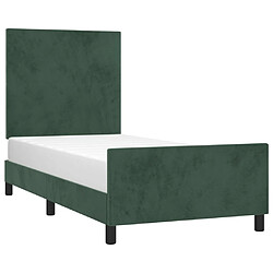 Avis Maison Chic Lit adulte - Cadre Structure de lit avec tête de lit Contemporain Vert foncé 80x200 cm Velours -MN58257