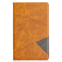 Etui en PU motif géométrique avec porte-cartes marron pour votre Samsung Galaxy Tab A 10.1 (2019) T510