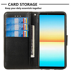 Htdmobiles Housse pour Sony Xperia 10 V - etui coque pochette portefeuille + film ecran - NOIR