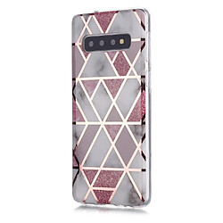 Coque en TPU motif marbre or rose imd blanc/rose pour votre Samsung Galaxy S10