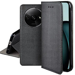 Htdmobiles Housse etui portefeuille avec coque interieure en silicone pour Xiaomi Redmi A3 / Poco C61 4G + film ecran - NOIR MAGNET