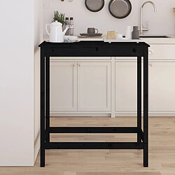 vidaXL Table de bar Noir 100x50x110 cm Bois massif de pin