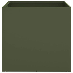 Maison Chic Lot de 2 Jardinières,Bac à fleurs - pot de fleur vert olive 42x40x39 cm acier laminé à froid -GKD87079 pas cher