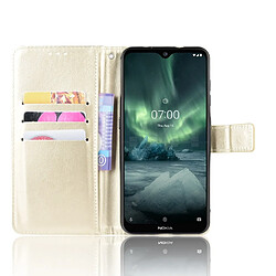 Wewoo Housse Coque Etui à rabat horizontal pour Nokia 7.2 / 6.2 rétro Crazy Horse Textureavec support & emplacements de cartes / Cadre photo Doré pas cher