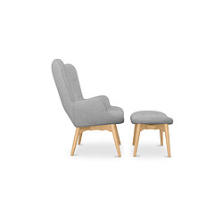 Avis ICONIK INTERIOR Fauteuil avec repose-pieds Kontor - design scandinave Jaune