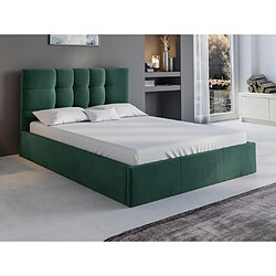 Lit coffre 140 x 190 cm - Tissu - Vert sapin + Matelas - ELIAVA de Pascal Morabito 