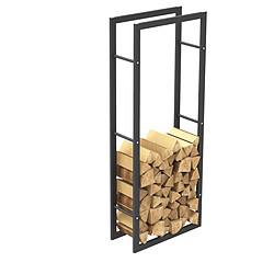 Bcelec HHWPF0004 Rangement à bois en acier noir 150*60*25CM, rack pour bois de chauffage, range-bûches pas cher