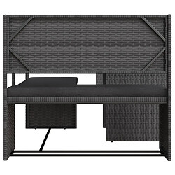 Avis vidaXL Canapé de jardin avec table et coussins en forme de L noir