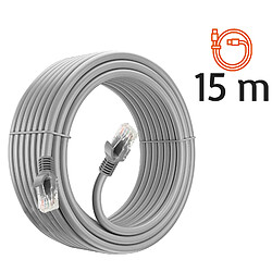 Câble Réseau Ethernet RJ45 Catégorie 6 Connexion Rapide Fiable 15m LinQ Gris pas cher