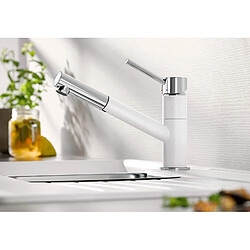 BLANCO KANO-S ? Robinet Mitigeur Monocommande Bicolore pour la Cuisine avec Douchette Extensible ? Chrome / Gris ? 525038