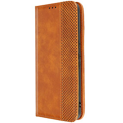 Avizar Étui pour Google Pixel 8 Pro Portefeuille Motif Damier Collection Geo Marron