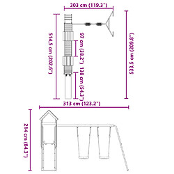 vidaXL Aire de jeux d'extérieur bois de pin massif pas cher