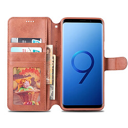 Acheter Wewoo Housse Coque Pour Galaxy S9 AZNS Texture du mollet Etui en cuir avec rabat horizontal magnétique support et logements cartes et cadre photo Marron