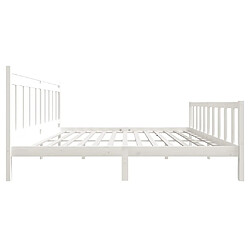 Acheter vidaXL Cadre de lit sans matelas blanc bois massif 200x200 cm