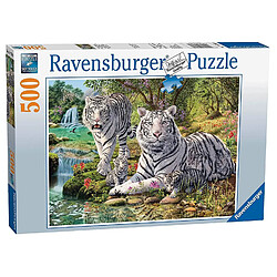 Ravensburger Puzzle 500 p - Famille de tigres blancs