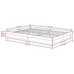 vidaXL Cadre de lit sans matelas noir bois massif 140x190 cm pas cher