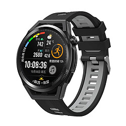 Bracelet en silicone bicolore, 22mm, noir/gris pour votre Huawei Watch GT 3 (46mm)