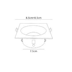 Inspired GU10 Downlight Square, 1 x GU10 (Max 12W), IP54, Noir Mat