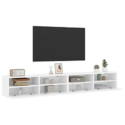 Acheter vidaXL Meubles TV muraux 2 pcs blanc 100x30x30 cm bois d'ingénierie