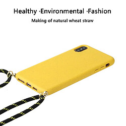 Coque en TPU souple avec sangle multifonction jaune pour votre Apple iPhone X/XS 5.8 pouces