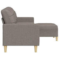 Avis vidaXL Canapé à 3 places avec repose-pieds Taupe 210 cm Tissu