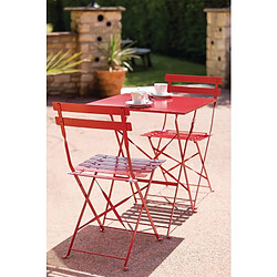 Chaises de Terrasse en Acier Rouge - Lot de 2 - Bolero pas cher