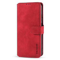 Dg.Ming Etui en PU + TPU style rétro avec sangle rouge pour votre Samsung Galaxy A03s