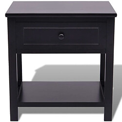 Helloshop26 Table de nuit chevet commode armoire meuble chambre bois noir 1402151