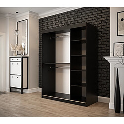 Avis Abiks Meble Armoire Old St T2 à portes coulissantes 200/150/62 2 portes (noir/marron)