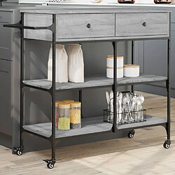 Maison Chic Desserte de cuisine | Chariot de cuisine | Meuble de rangement roulant sonoma gris 105x42x95 cm bois d'ingénierie -GKD23089