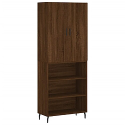 vidaXL Buffet haut Chêne marron 69,5x34x180 cm Bois d'ingénierie