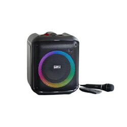 PARTY Enceinte Bluetooth 5.0 200W avec Effets Lumineux LED et Micro Filaire Noir