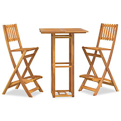 vidaXL Ensemble de bar d'extérieur 3 pcs Bois d'acacia massif