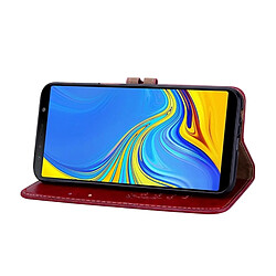 Acheter Wewoo Etui à rabat horizontal en cuir de texture Business Style Oil Wax pour Galaxy J6 +, avec support, logements pour cartes et portefeuille (rouge)