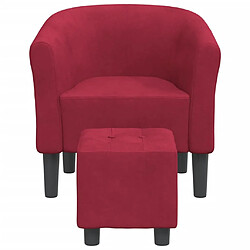 Avis Maison Chic Fauteuil cabriolet et repose-pieds,Fauteuil luxe pour relax rouge bordeaux velours -MN33211